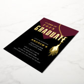 Afstuderen Pet Afstudeerder Folie Uitnodiging (Gedraaid)