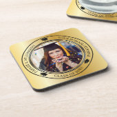 Afstuderen Pet Afstudeerder met gouden toon Bier Onderzetter (Linkerzijde)