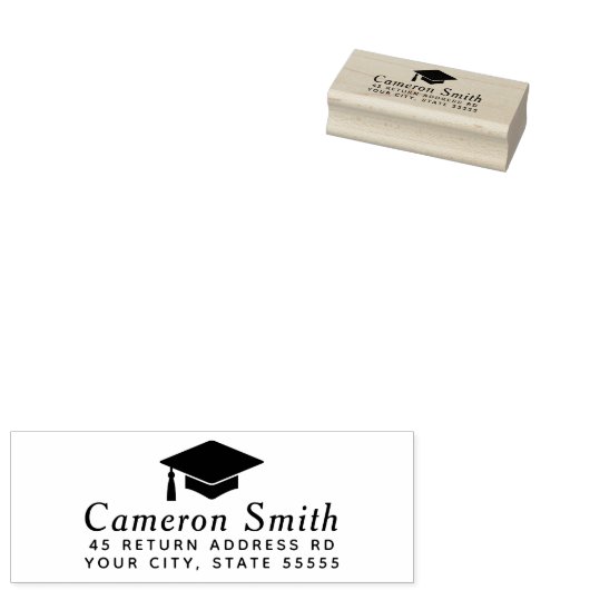 Afstuderen pet afstuderen pet retour rubberstempel (Gestempeld)