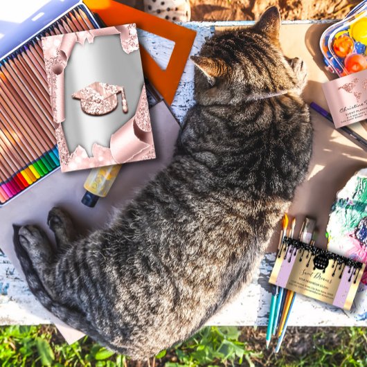 Afstuderen PET Bachelorette 3d Roos Silver Kaart