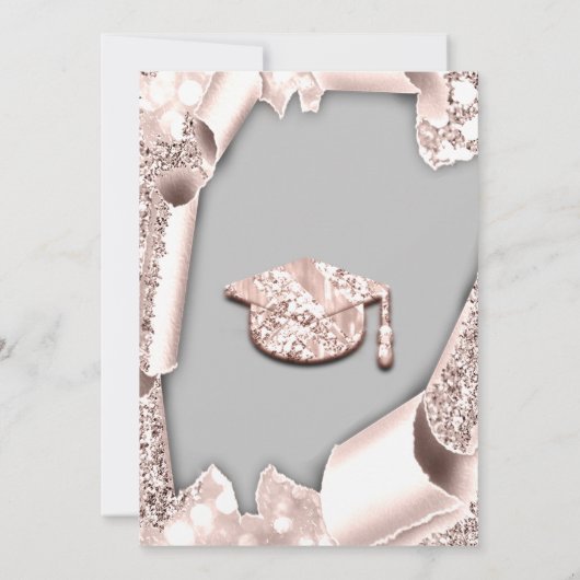 Afstuderen PET Bachelorette Party Blush Roos Grey Kaart (Achterkant)