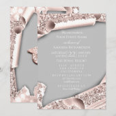 Afstuderen PET Bachelorette Party Blush Roos Grey Kaart (Voorkant / Achterkant)