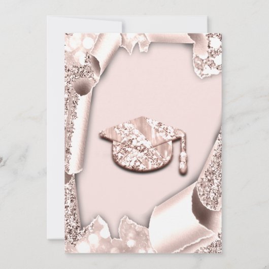 Afstuderen PET Bachelorette Party Roos Roze 3D Kaart (Achterkant)
