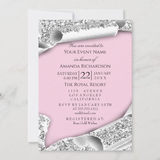 Afstuderen PET Bachelorette Pink Silver Kaart (Voorkant)