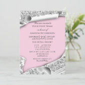 Afstuderen PET Bachelorette Pink Silver Kaart (Staand voorkant)
