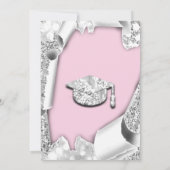 Afstuderen PET Bachelorette Pink Silver Kaart (Achterkant)