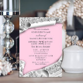 Afstuderen PET Bachelorette Pink Silver Kaart