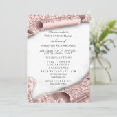 Afstuderen PET Bachelorette White Rose Pink 3D Kaart (Staand voorkant)