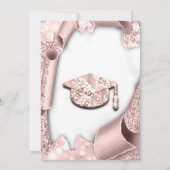 Afstuderen PET Bachelorette White Rose Pink 3D Kaart (Achterkant)