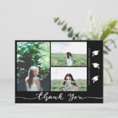 Afstuderen Pet Bedankt Script Foto | Black Kaart (Staand voorkant)