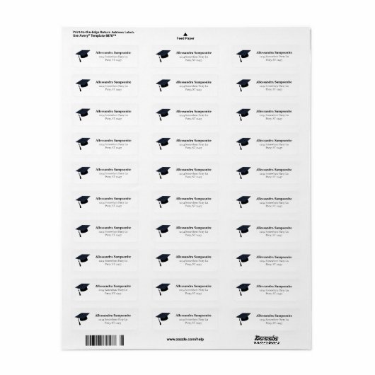 Afstuderen Pet Black Return Label (Full Sheet)