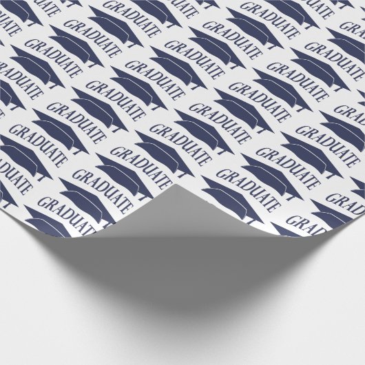 Afstuderen Pet Blauw Cadeaupapier (Hoek)