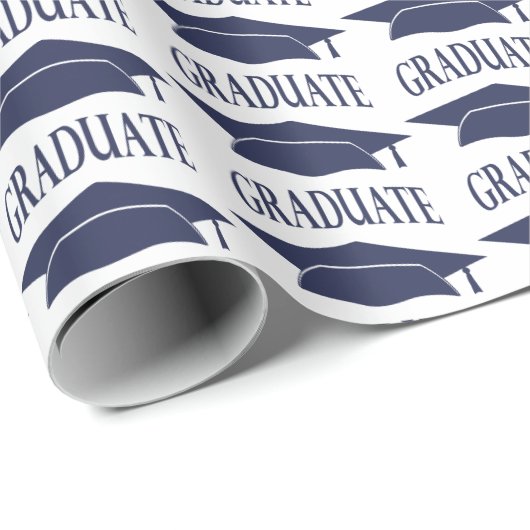 Afstuderen Pet Blauw Cadeaupapier (Rol Hoek)