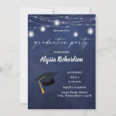 Afstuderen Pet Chalkboard Graduation Party Blue Kaart (Voorkant)