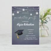 Afstuderen Pet Chalkboard Graduation Party BlueG Kaart (Staand voorkant)