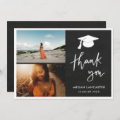Afstuderen Pet Chalkboard Hartelijk dank | Manuscr Bedankkaart (Voorkant / Achterkant)