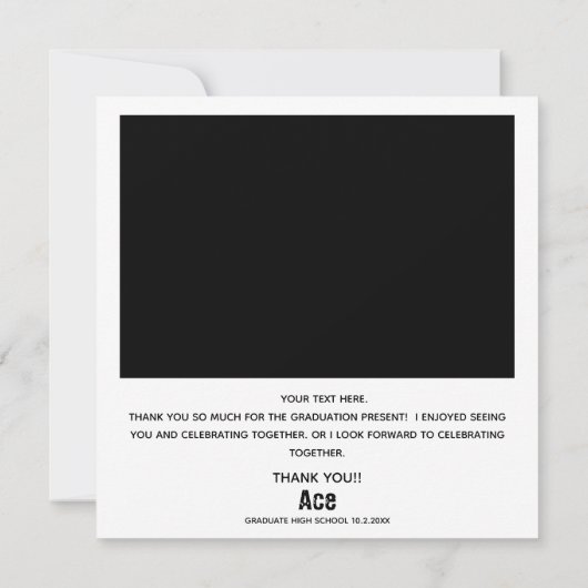 Afstuderen Pet Direct 1-2 Foto & dank u Kaart B (Achterkant)