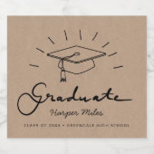 Afstuderen pet doedle met feestdag bier etiket (Enkel label)