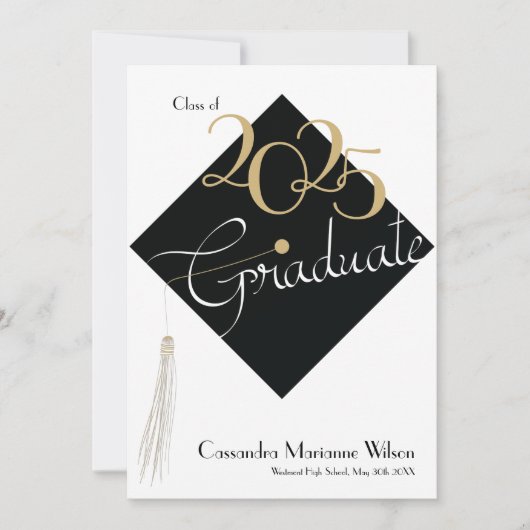 Afstuderen Pet Elegant Aankondiging (Voorkant)