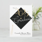 Afstuderen Pet Elegant Aankondiging (Staand voorkant)