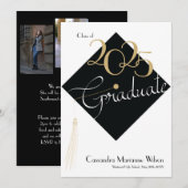 Afstuderen Pet Elegant Aankondiging (Voorkant / Achterkant)