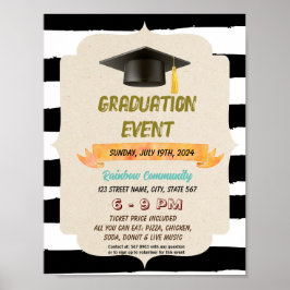 Afstuderen pet Evenement Feestflyer Poster