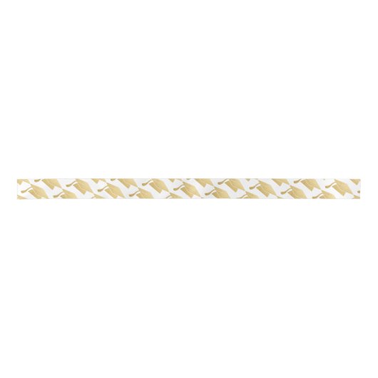 Afstuderen Pet Faux Gold Foil Modern Satijnen Lint (Voorkant)