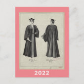  Afstuderen Pet + Geplande 2022 Roze Briefkaart (Voorkant)