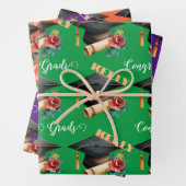 afstuderen PET geschenk afstudeerders feest bloeme Inpakpapier Vel (In situ)