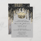 Afstuderen Pet Glitter Photo Black Gold Kaart (Voorkant / Achterkant)