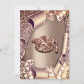 Afstuderen PET Glitter Roos 3D EFFECT Kaart (Achterkant)