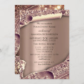 Afstuderen PET Glitter Roos 3D EFFECT Kaart (Voorkant / Achterkant)