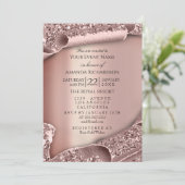 Afstuderen PET Glitter Roos 3D Moderne Sparkle Kaart (Staand voorkant)