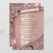 Afstuderen PET Glitter Roos 3D Moderne Sparkle Kaart (Voorkant / Achterkant)