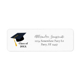 Afstuderen Pet Gold Class of Return Address Label