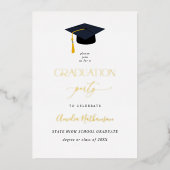 Afstuderen Pet Graduation Party Folie Uitnodiging (Voorkant)