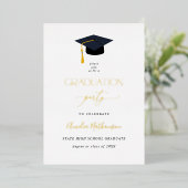 Afstuderen Pet Graduation Party Folie Uitnodiging (Staand Voorkant)