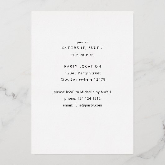 Afstuderen Pet Graduation Party Folie Uitnodiging (Achterkant)