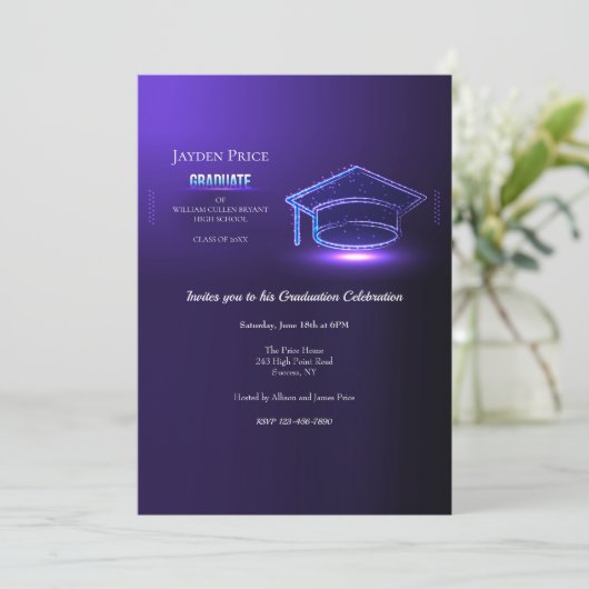 Afstuderen Pet Graduation Party Kaart (Staand voorkant)