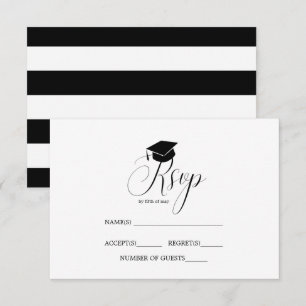 Afstuderen Pet Graduation Party Typografie RSVP Kaart