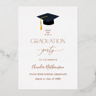 Afstuderen Pet Graduation Party - Volledig Folie Uitnodiging