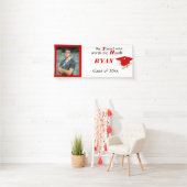 Afstuderen, Pet & kwastje, Rood en Wit Spandoek (Insitu)