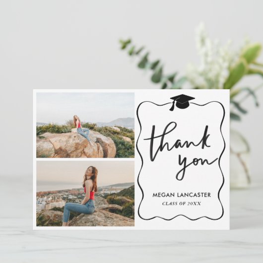 Afstuderen Pet lint Lijst Dank u | script Bedankkaart (Staand voorkant)