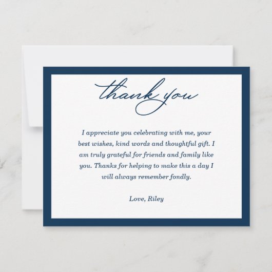 Afstuderen Pet marineblauw Notitiekaartje (Achterkant)