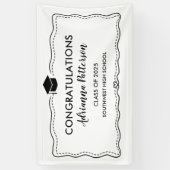 Afstuderen Pet Modern Gefeliciteerd Eenvoudig Spandoek (Verticaal)