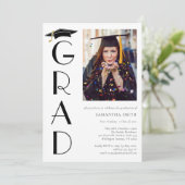 Afstuderen Pet Moderne Typografie Graduation Party Kaart (Staand voorkant)