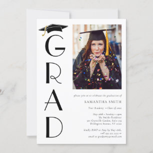 Afstuderen Pet Moderne Typografie Graduation Party Kaart