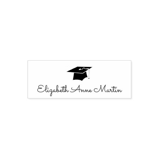 Afstuderen Pet, Mortarboard, de naam van de afgest Zelfinktende Stempel (Design)