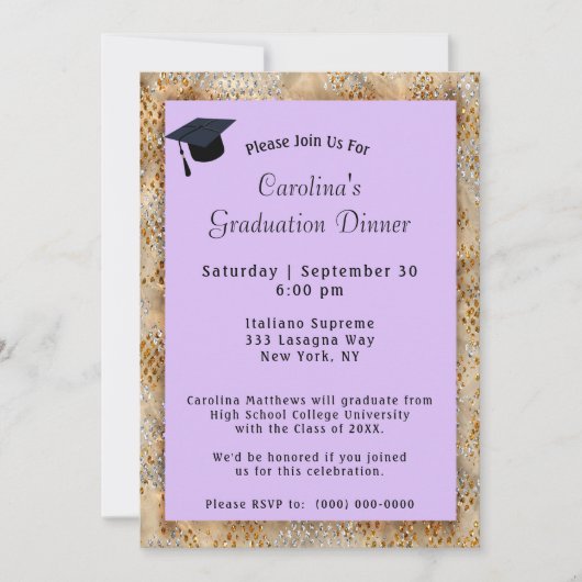 Afstuderen Pet Paars Afstuderen Kaart (Voorkant)