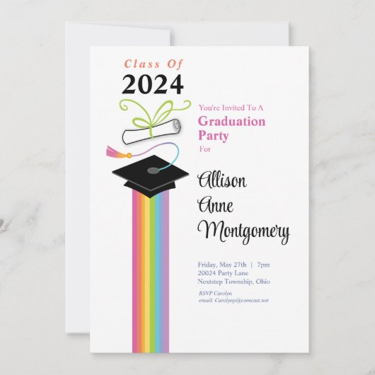 Afstuderen Pet Party Uitnodiging (Voorkant)